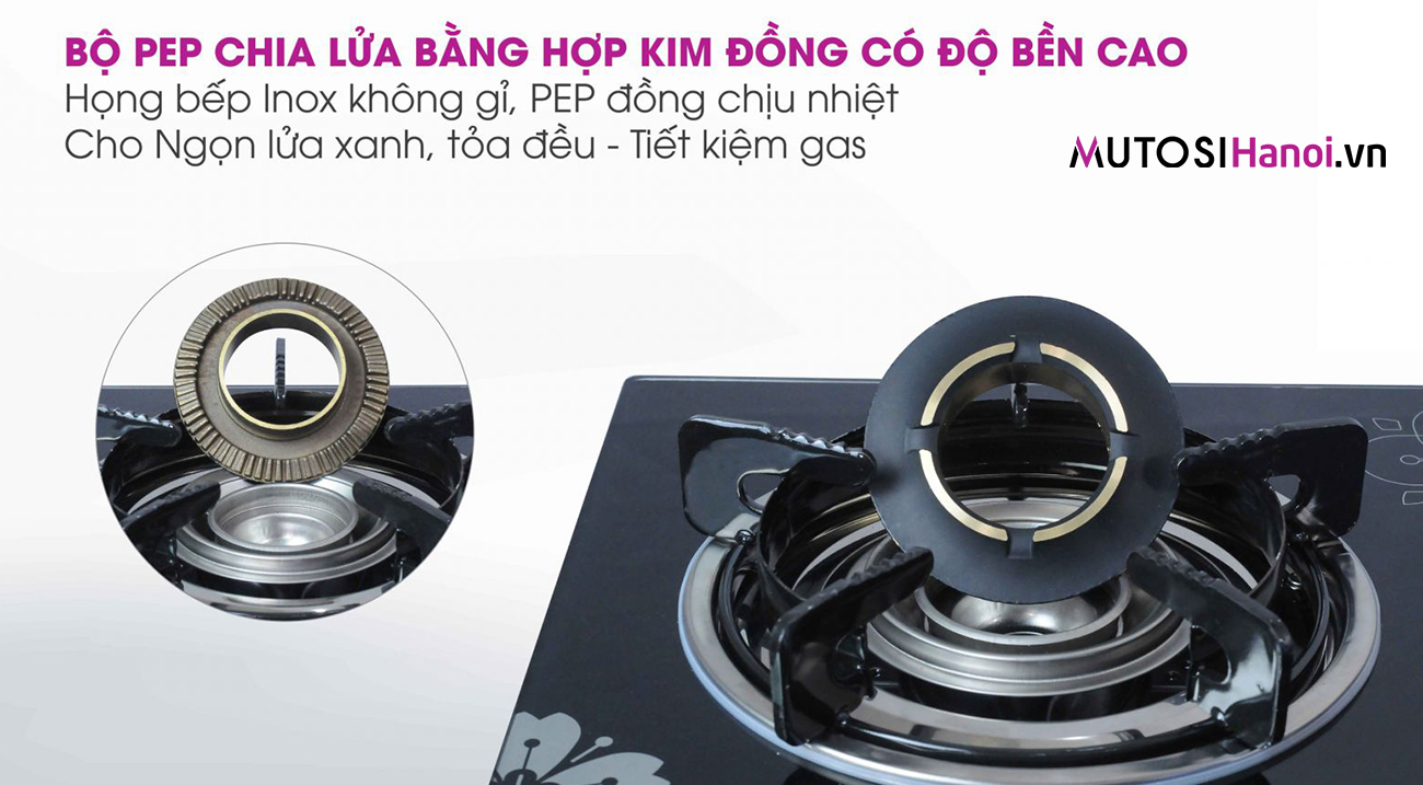 Bộ pep Bếp ga dương Mutosi MG-36B làm bằng đồng