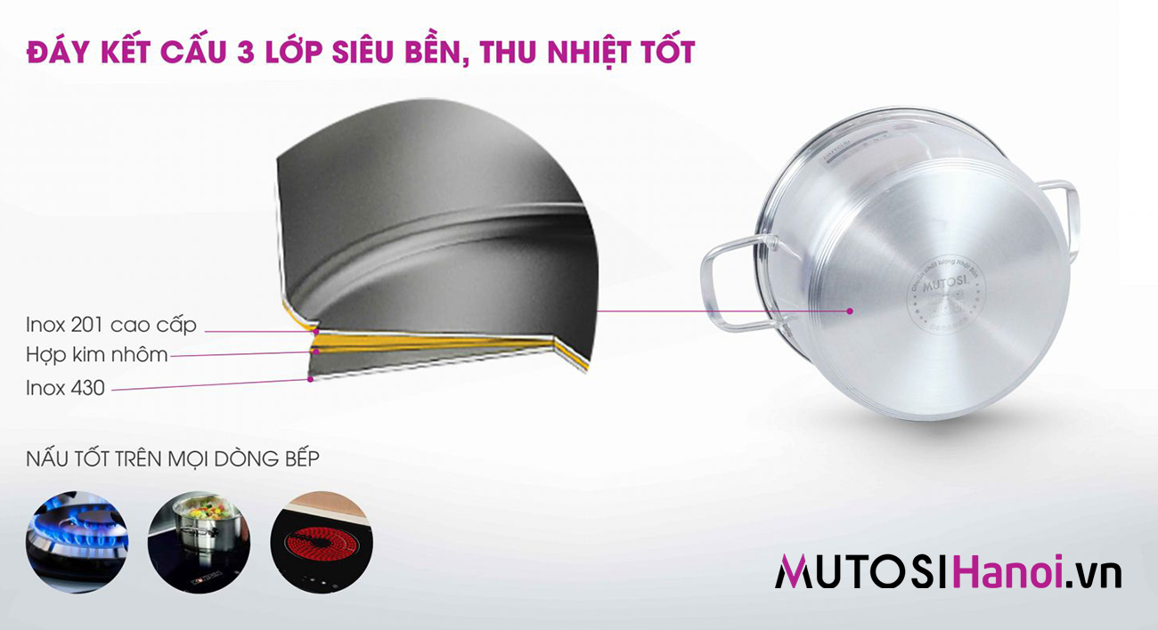 Bộ nồi chảo Mutosi MC-347