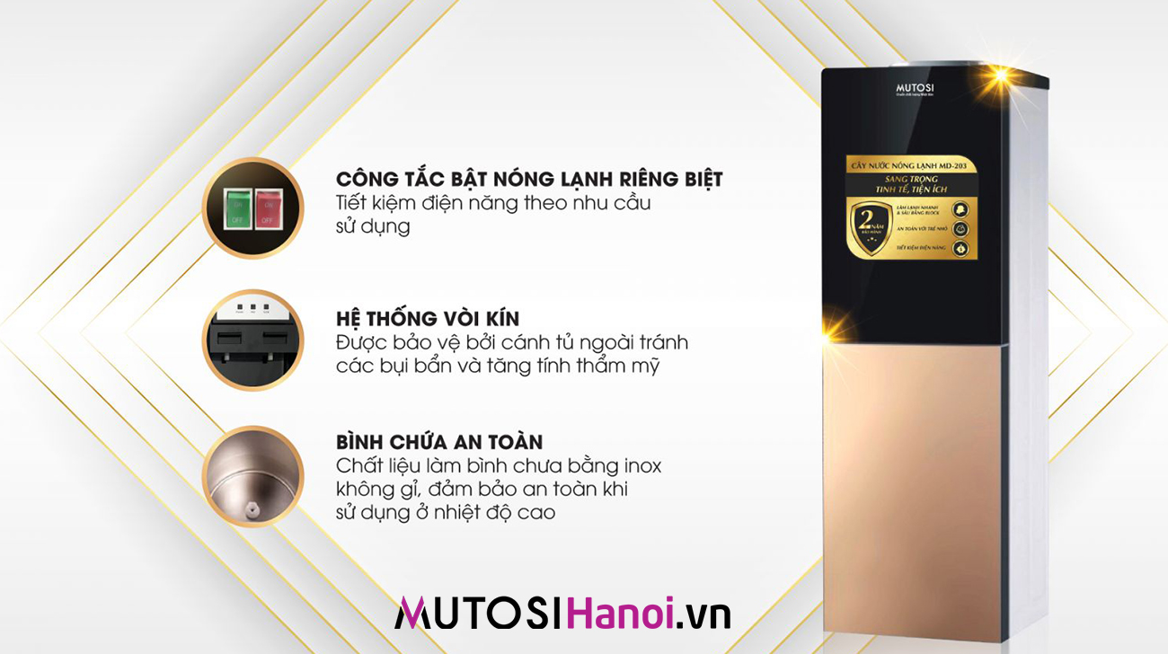 Cây nước nóng lạnh Mutosi MD-203