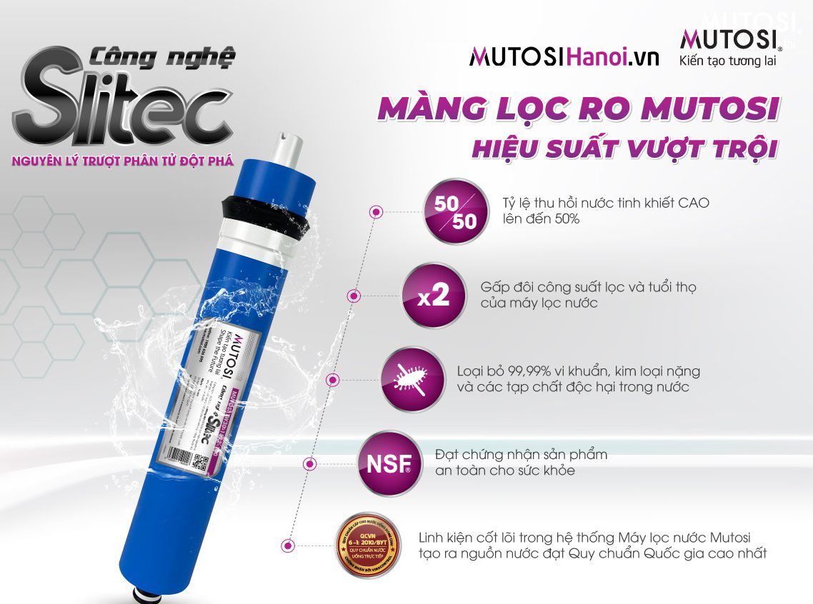 Lõi lọc nước Mutosi Số 4 - Màng Mutosi SLITEC 75GPD