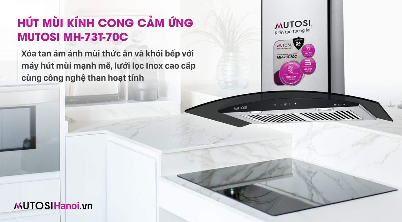 Máy Hút Mùi Kính Cong Cảm Ứng Mutosi MH-73T-70C