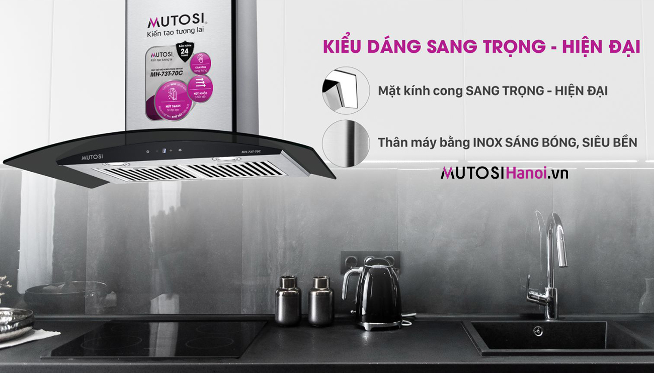 Máy Hút Mùi Kính Cong Cảm Ứng Mutosi MH-73T-70C