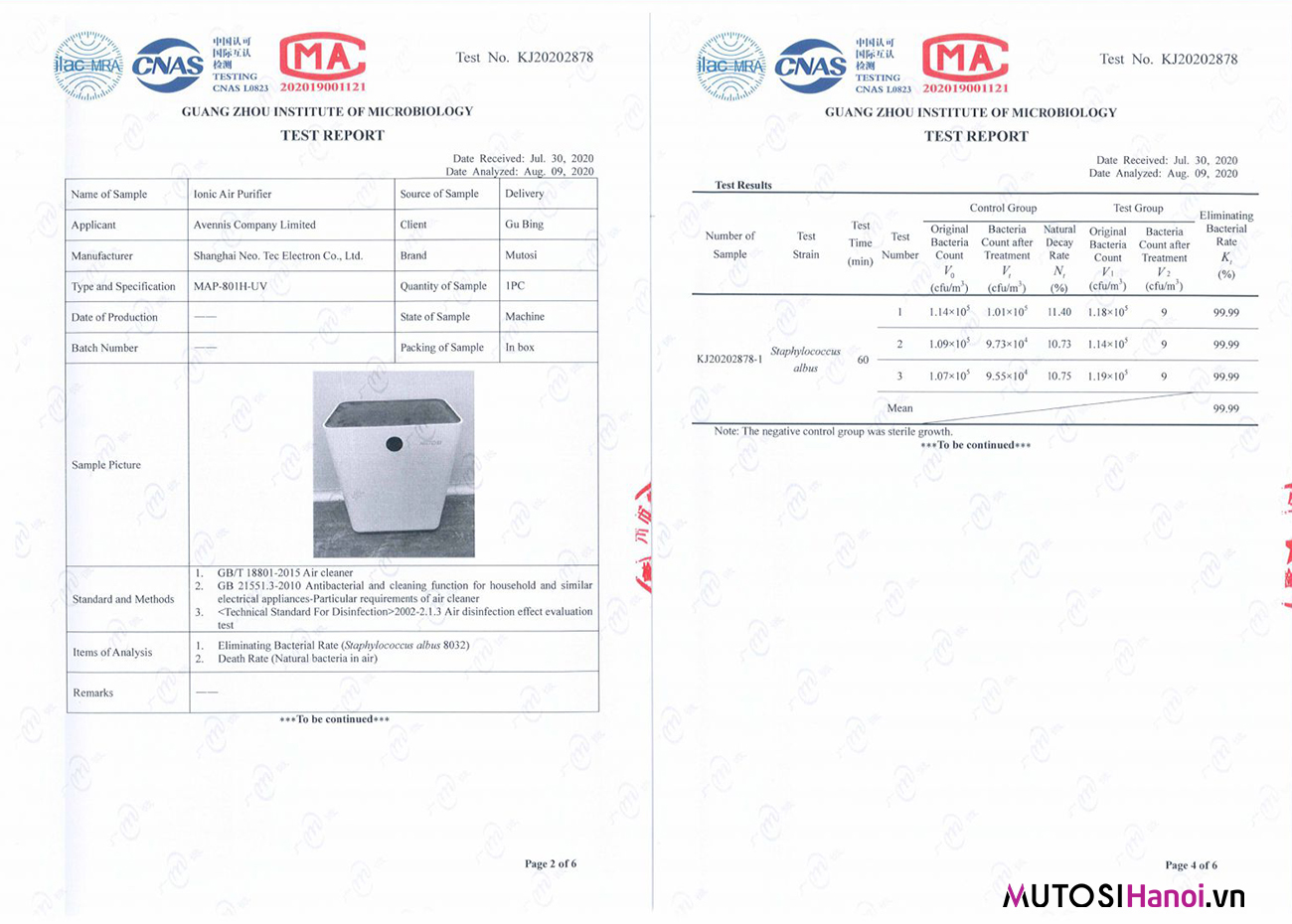 Máy lọc không khí Mutosi MAP-901H-UV