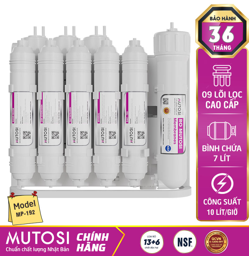 Máy lọc nước Mutosi MP-192 - 9 Lõi Lọc Rẻ Nhất