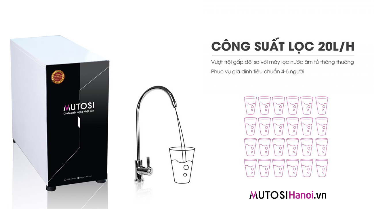 Máy lọc nước Mutosi MP-390U công suất lọc 20 lít/giờ