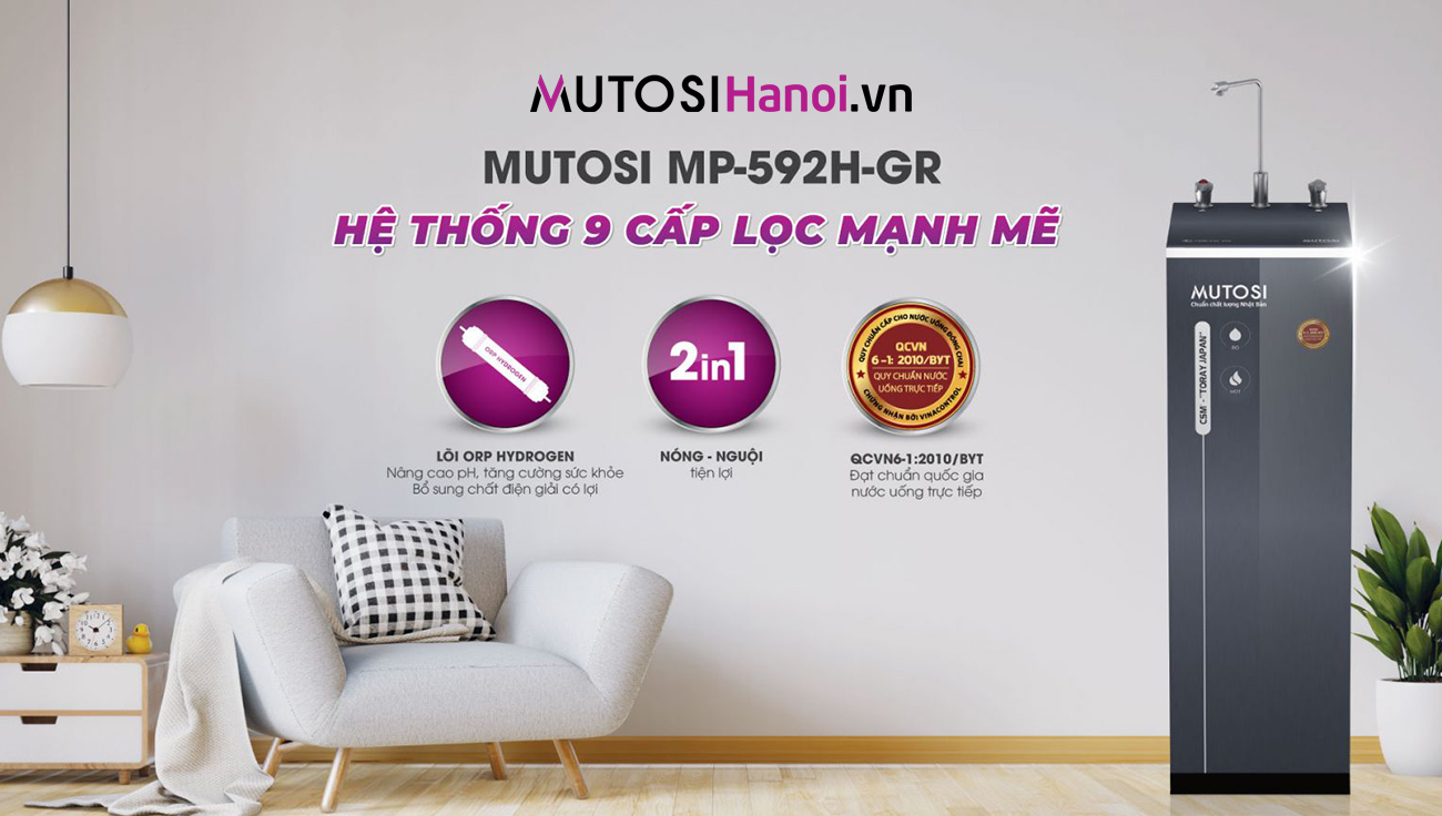 Máy lọc nước nóng nguội Mutosi MP-592H-GR