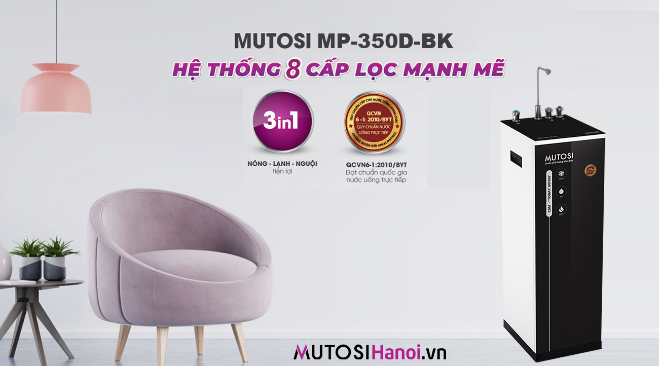 Máy lọc nước nóng lạnh nguội Mutosi MP-350D-BK