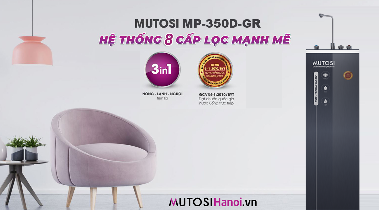 Máy lọc nước nóng nguội Mutosi MP-350D-GR