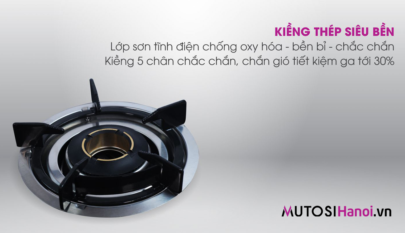Bếp gas âm cơ Mutosi MG-56C có kiềng sieu bền