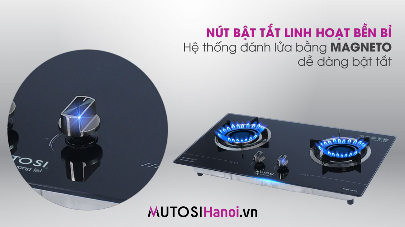 Bếp gas âm cơ Mutosi MG-56C nút tắt bật linh hoạt