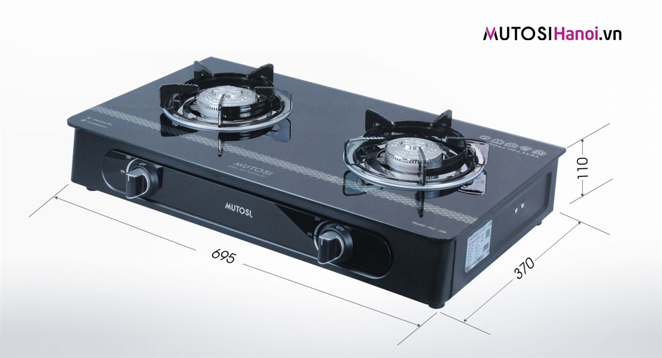 Kích thước Bếp ga dương Mutosi MG-38B
