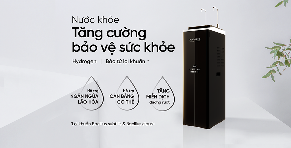 Máy lọc nước Mutosi Hydrogen Pro Plus Probiotics Ion Kiềm MP-F081-HC4H5P