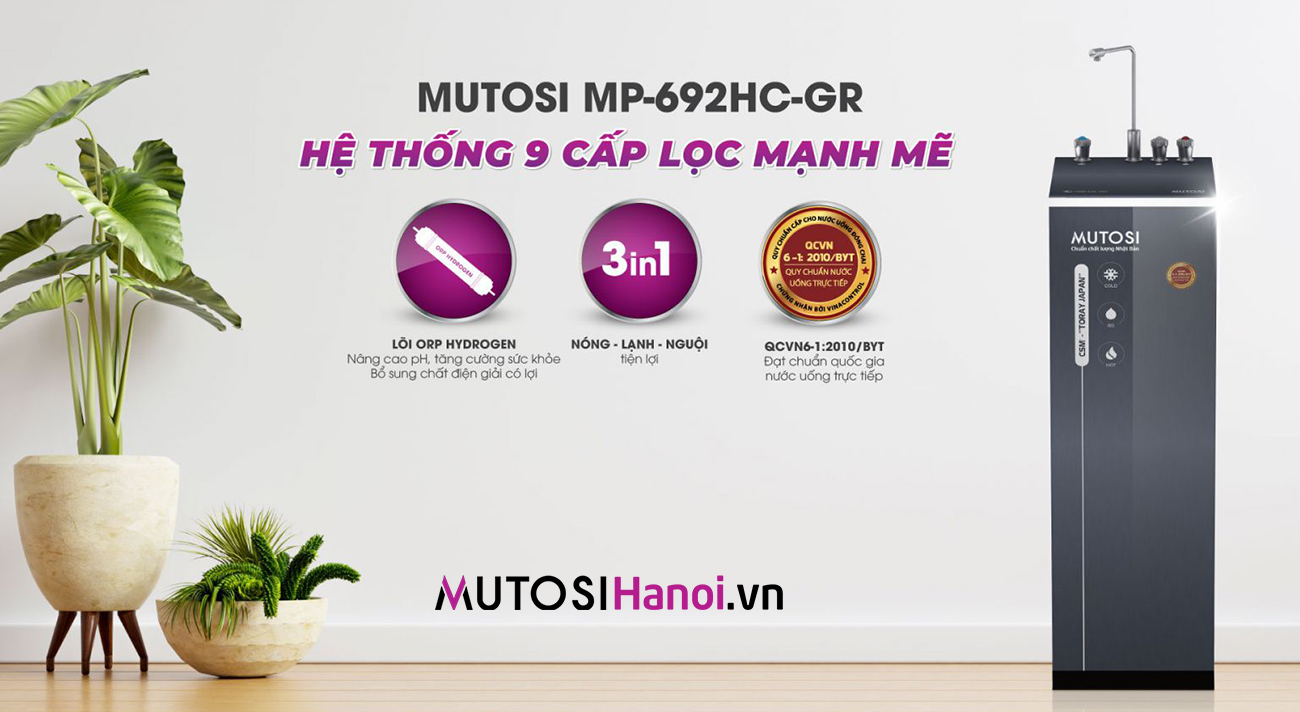 Máy lọc nước nóng lạnh nguội Mutosi MP-692HC-GR